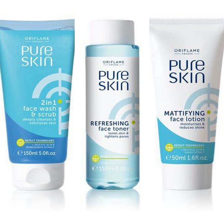 Oriflame Pure Skin Face Wash, Face Lotion and Face Toner