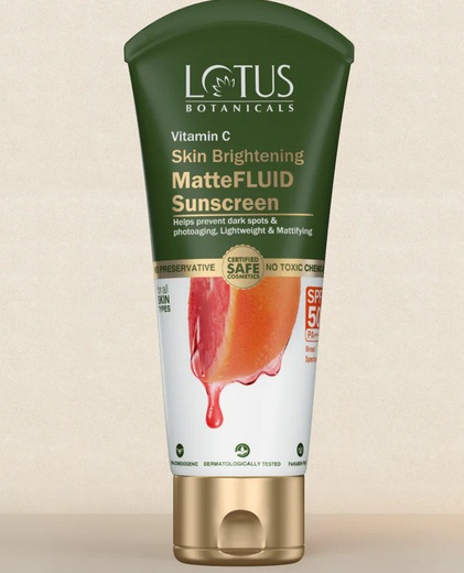 Lotus botanicals Vitamin C Skin Brightening MatteFLUID Sunscreen Review